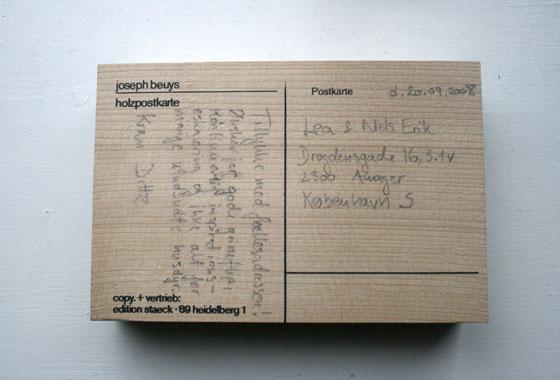 joseph beuys Holzpostkarte